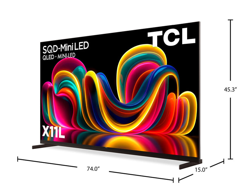 TCL 85\" X11L SQD Mini-LED 4K Smart Google TV (85X11L) - 2026 Model