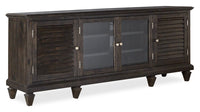 Baron 82” Rustic Pine TV Stand with Storage and Cable Management for TVs up to 90” - Weathered Charcoal 