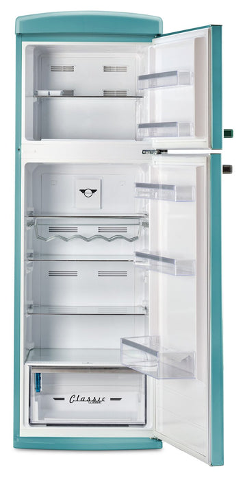 Unique Classic Retro 24\" 11 Cu Ft. Top Freezer Refrigerator – Ocean Mist Turquoise - UNQ-310L T TM
