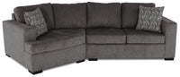 Legend 2-Piece Left-Facing Chenille Cuddler Sectional - Pewter 