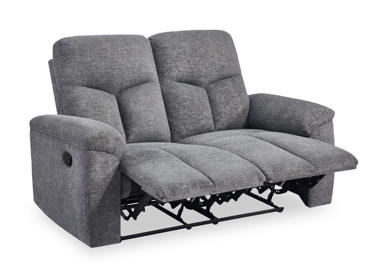 Blake 61\" Chenille Fabric Manual Reclining Loveseat – Grey 