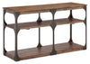 Albany 50” Industrial Pine Sofa Table with Shelves - Bourbon