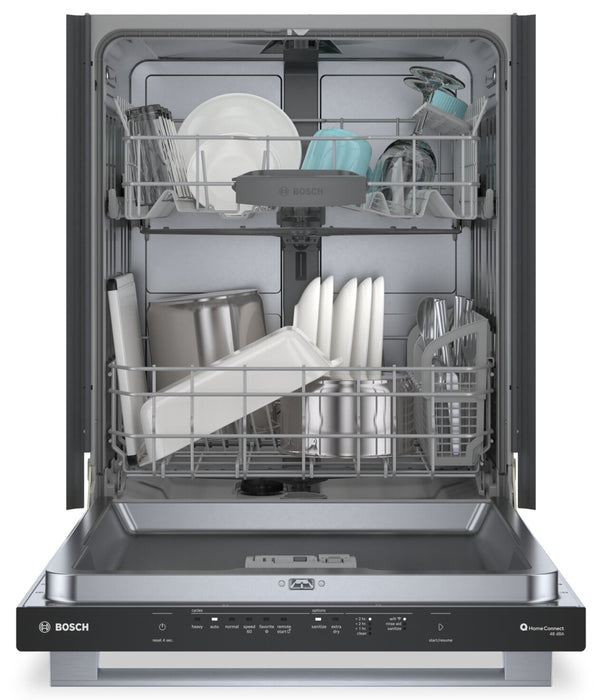 Bosch 24\" 48 dBA 100 Series Smart Top-Control Dishwasher - Stainless Steel - SHX4AEF5N