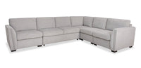 Vault 5-Piece Sectional with Pull-Out Loveseat and Storage Chairs - Grey 