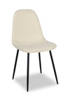 ["Joss Dining Chair with Polyester Fabric, Metal - White"]