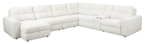 Scott Living Elevate Modular 7-Piece Left-Facing Chenille Fabric Sectional with Power Reclining - Beige