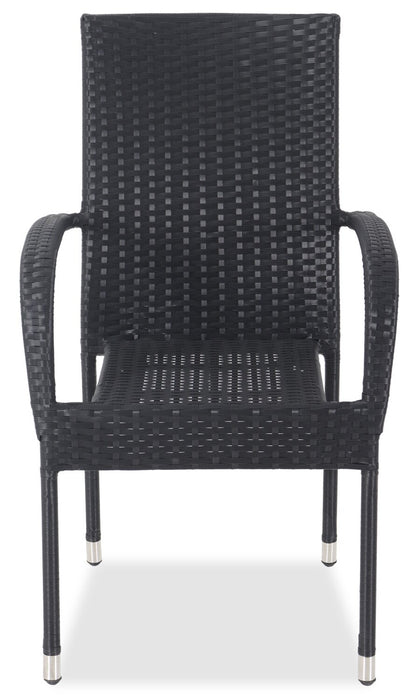 Arizona Outdoor Patio Chair - Hand-Woven Resin Wicker, UV & Weather Resistant - Black