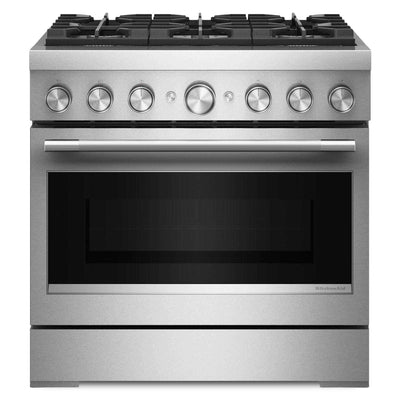 KitchenAid 5.1 Cu. Ft. Dual Fuel Range with No Preheat Air Fry – Stainless Steel - KFDS936SSS  | Cuisinière hybride KitchenAid de 5,1 pi3 avec friture à air sans préchauffage - acier inoxydable - KFDS936SSS