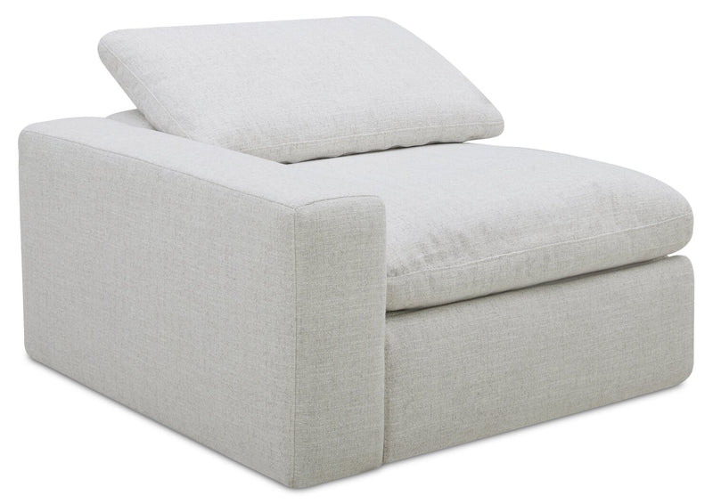 Sky Modular 45.75\" Fabric Left-Facing Power Reclining Chair with Feather Down Cushions - Nathan Wheat