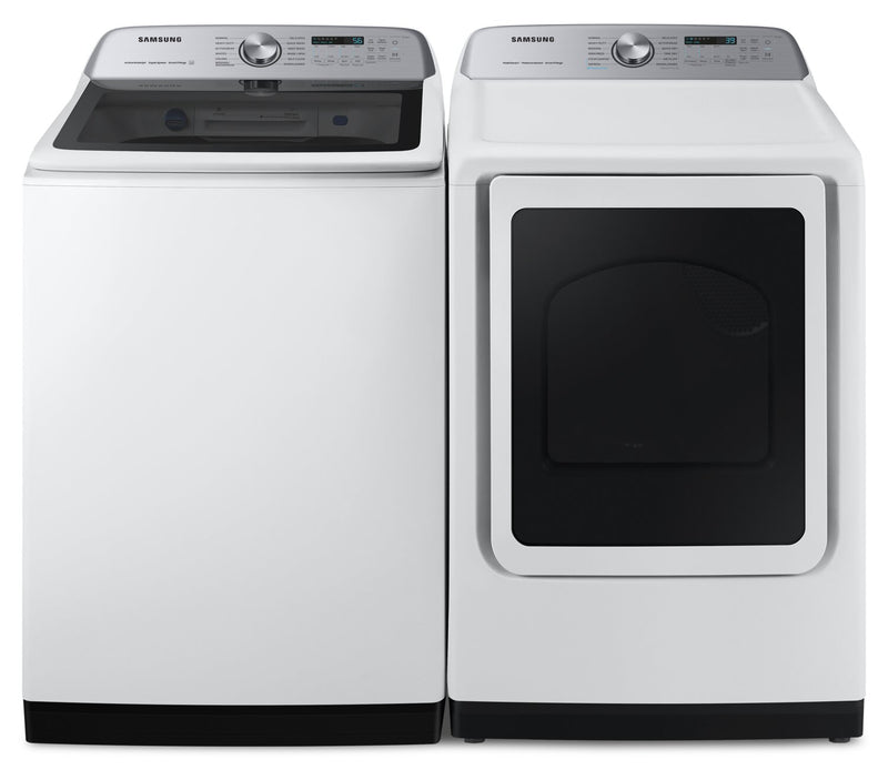 Samsung 6 Cu. Ft. Top-Load Washer and 7.4 Cu. Ft. Electric Dryer with Steam - White