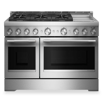 KitchenAid 6.3 Cu. Ft. 6 Burner Commercial-Style Gas Range – Stainless Steel - KFGD948SSS | Cuisinière à gaz KitchenAid de 6,3 pi³ de style commercial à 6 brûleurs - acier inoxydable - KFGD948SSS
