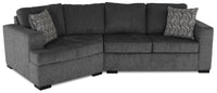 Legend 2-Piece Left-Facing Chenille Cuddler Sectional - Pepper 