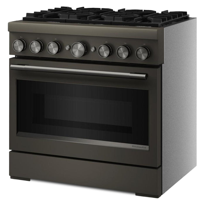 KitchenAid 5.1 Cu. Ft. Dual Fuel Range with No Preheat Air Fry – Black Ore - KFDS936SBE