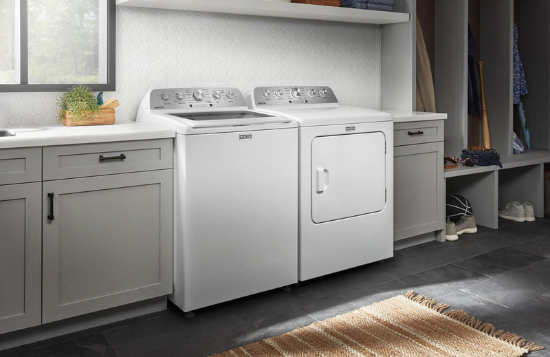 Maytag 5.4 Cu. Ft. Top-Load Washer and 7 Cu. Ft. Gas Dryer with Steam - White