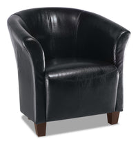 Aran Dining Chair with Vegan-Leather Fabric, Slat-Back - Brown