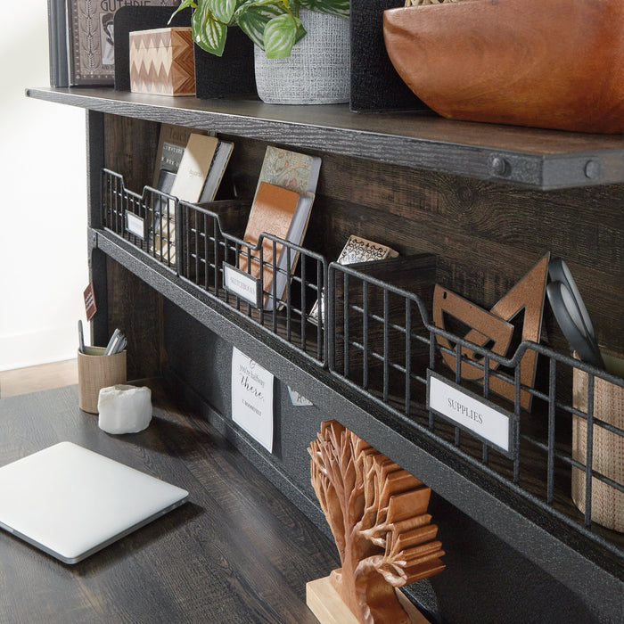 Steel River 60.08\" Commercial Grade Computer Hutch with Cubbyholes & Dividers - Carbon Oak