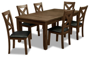 Talia 7pc Dining Set with Table & 6 Chairs, 60-78