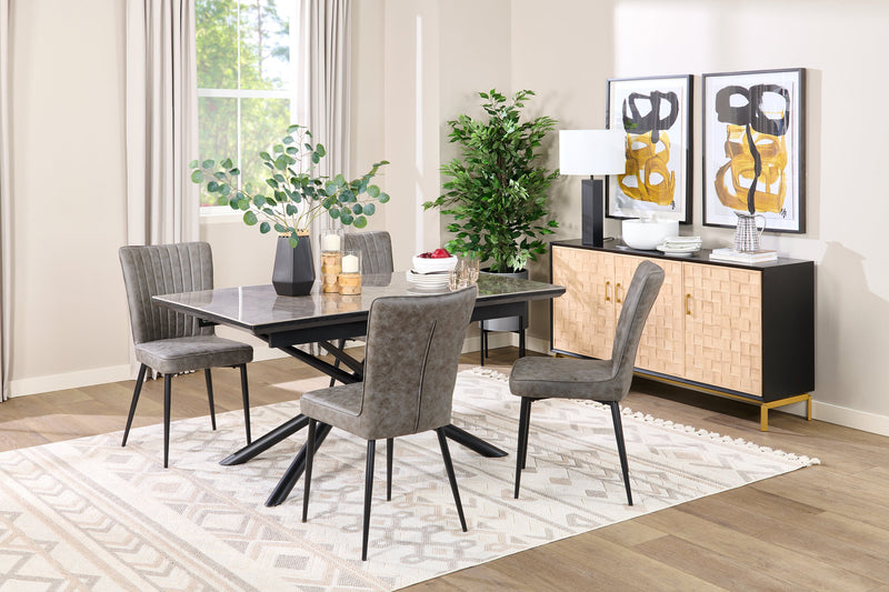 Alenna 60\" 3-Door Accent Cabinet - Black with Weathered White Doors