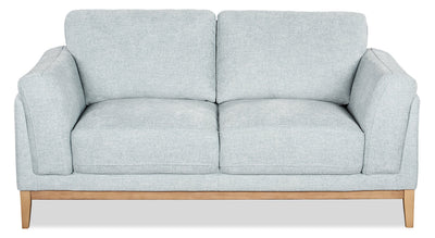 Valley 67.7" Fabric Loveseat with Rubberwood Base and Legs - Grey | Causeuse Valley de 67,7 po en tissu avec base et pattes en hévéa - grise