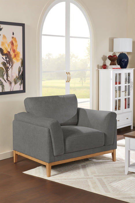 Valley 44\" Fabric Chair with Rubberwood Base and Legs - Pewter