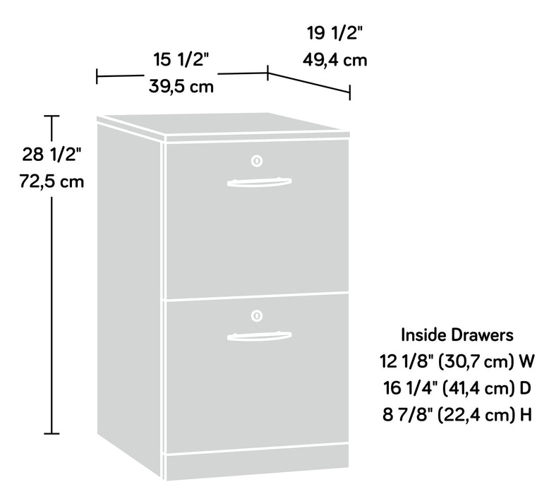 Via 15.55\" Commercial Grade 2-Drawer Filing Cabinet - Cherry & Grey