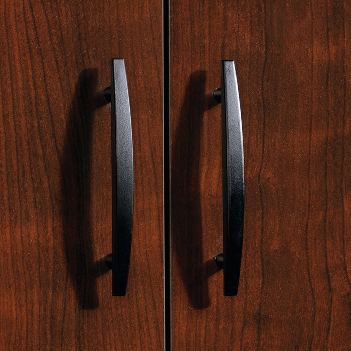 Via 36.54\" Commercial Grade Filing Hutch with Cabinet & Cubbyhoes - Cherry & Grey