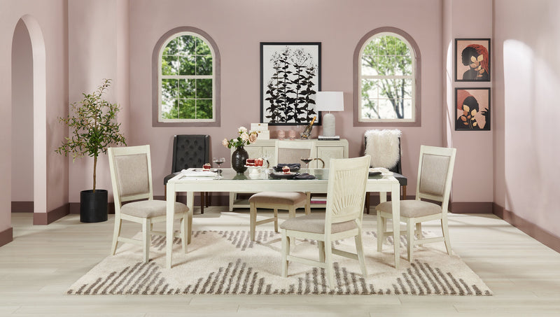 York Dining Chair with Linen-Look Fabric & Nailhead Trim - Grey