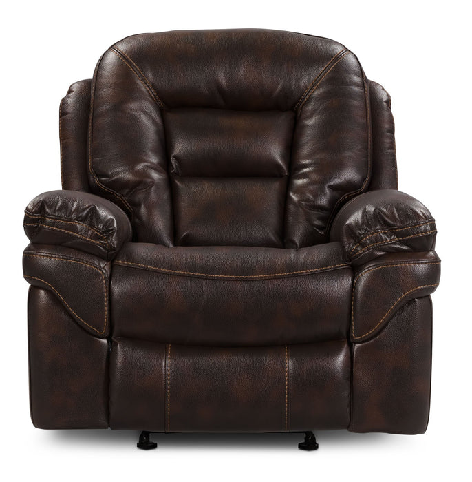 Leo 41\" Leather-Look Fabric Power Reclining Chair - Walnut Brown