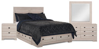 Yorkdale 6pc Bedroom Set with 6-Drawer Storage Bed, Dresser, Mirror & Nightstand, White - Full Size 