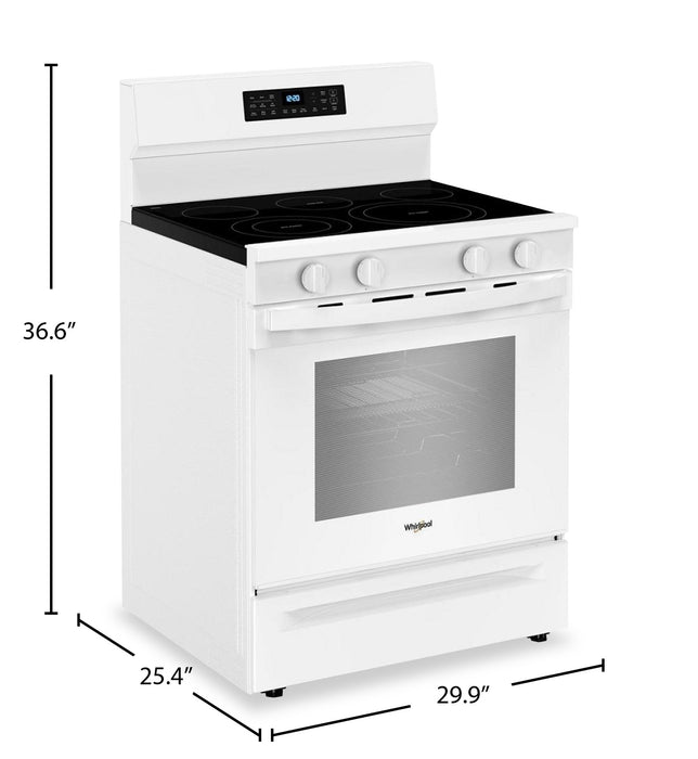 Whirlpool 30\" 5.3 Cu. Ft. Electric Range with No Preheat Air Fry - White - YWFES7030SW