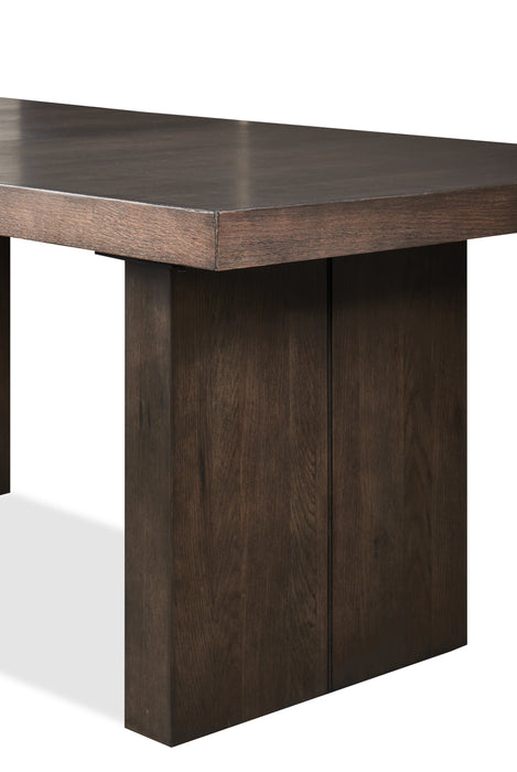 Zelda Dining Table with Pedestal Base, 78-96\"W - Espresso Brown