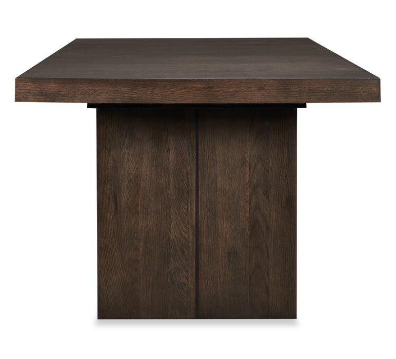Zelda Dining Table with Pedestal Base, 78-96\"W - Espresso Brown