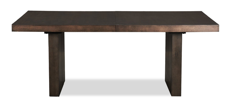 Zelda Dining Table with Pedestal Base, 78-96\"W - Espresso Brown