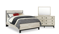 Zen 5pc Bedroom Set with Bed, Dresser & Mirror, Light Grey - King Size 