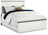 Zoey Panel Bed, Two-tone White & Brown - Queen Size