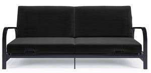 DHP Elbern Futon with Black Microfiber Slipcover