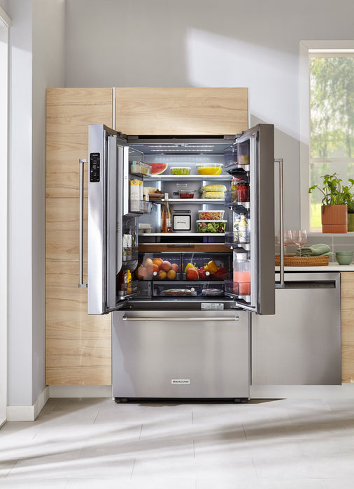 KitchenAid 36\" 24 Cu. Ft. French-Door Refrigerator - Stainless Steel with PrintShield™ Finish - KRFC704FPS