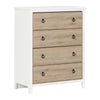 Catimini 4-Drawer Chest - Pure White and Rustic Oak