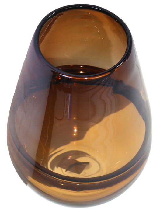 Brown 11\" Glass Vase