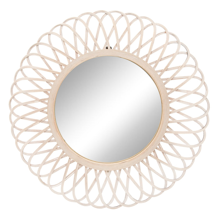 Brown 35\" Wicker Mirror