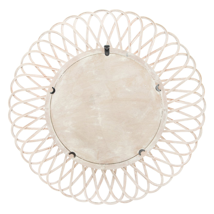 Brown 35\" Wicker Mirror