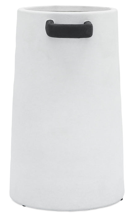 Ivory 9\" Ceramic Eared Vase