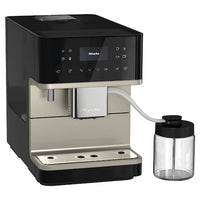 Miele CM 6360 Milk Perfection Obsidian Black With Clean Steel Metallic Finish Espresso Machine 