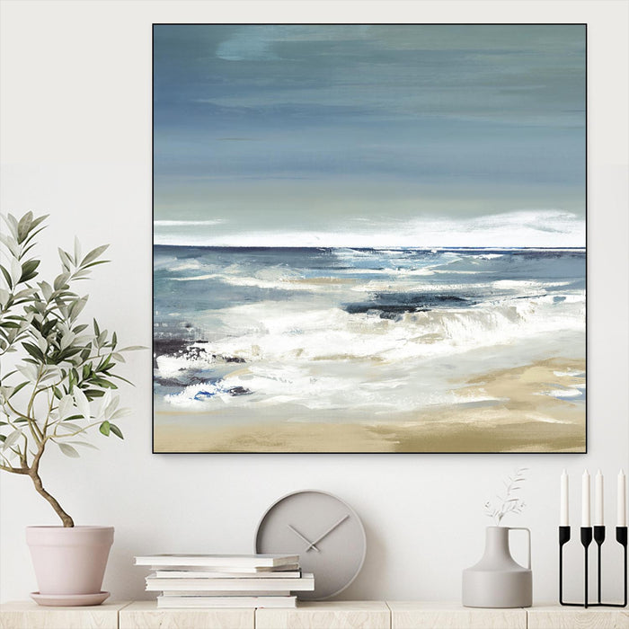 \"East Coast Ii\" Canvas Framed Black 20x20 Wall Art