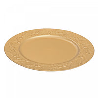 Charger Plate Holly berries Gold 13