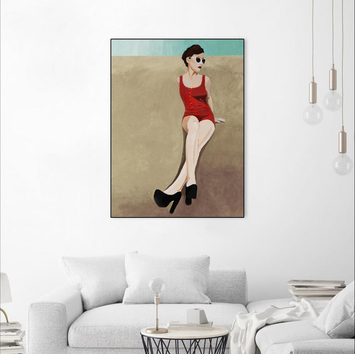 \"Rays Of Glamour\" Canvas Framed Black 24x32 Wall Art