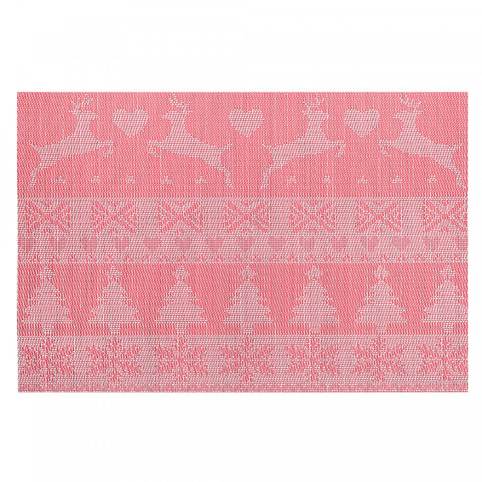 Vinyl Placemat Reindeer and Tree Red