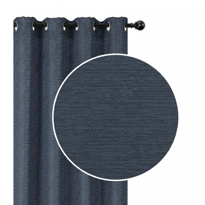 Jacquard Blackout Panel Linea Charcoal 84\" Drapes and Blinds