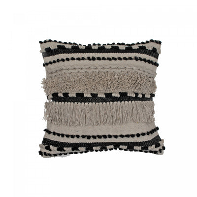 Cotton Handwoven Cushion Tousle - Set of 2 Cushions|Coussin ébouriffé en coton tissé à la main - ensemble de 2 coussins