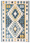 Mosaic Taupe/Blue Machine Washable Area Rug - 6'0